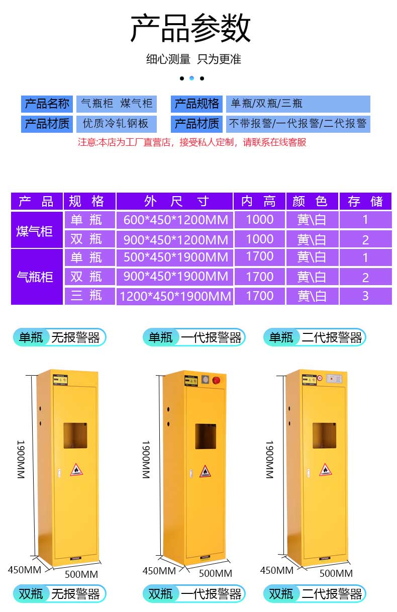 氣瓶柜參數 氣瓶柜